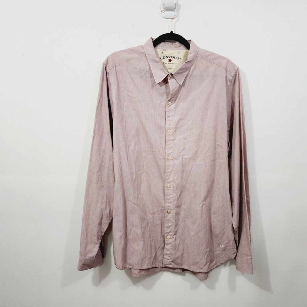 Converse John Varvatos Long Sleeve Button -Front Shirt Burgundy Men’s XL *FLAW*